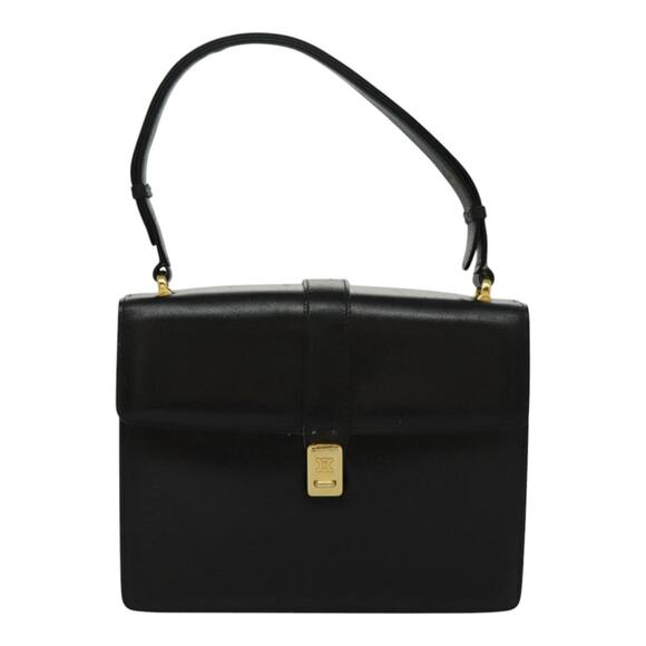 CELINE Shoulder Bag Leather Black Gold - Picture 2 of 13